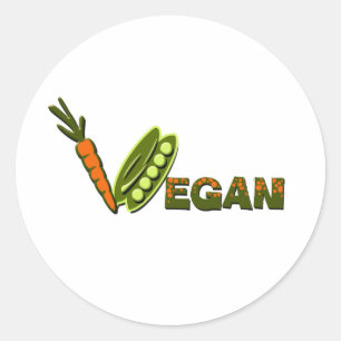Vegan 2 ronde sticker