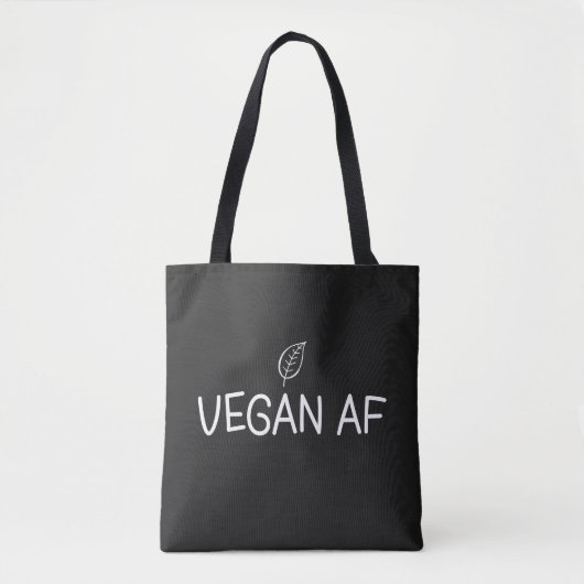 Vegan AF, minimalistisch Leaf Tote Bag (Voorkant)