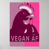 Vegan AF Pink Camo Pop Art Chicken Poster (Voorkant)