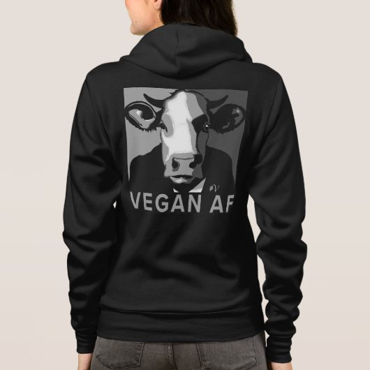 Vegan AF Pop Art Hoodie in Black and White (Achterkant)