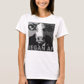 Vegan AF Pop Art Tshirt in zwart-wit (Voorkant)
