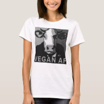 Vegan AF Pop Art Tshirt in zwart-wit