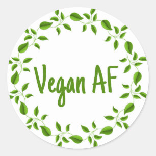 Vegan AF, Vegan Sticker, Vaganisme Vegetarisch Ronde Sticker