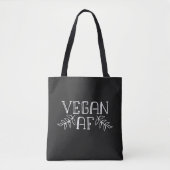 Vegan AF, zwart-wit minimalistisch Tote Bag (Voorkant)