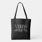 Vegan AF, zwart-wit minimalistisch Tote Bag (Achterkant)
