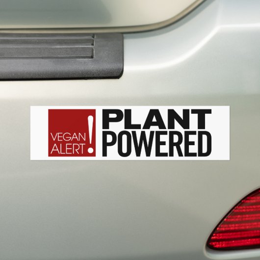 Vegan Alert. Plant Powered Bumpersticker (Op auto)