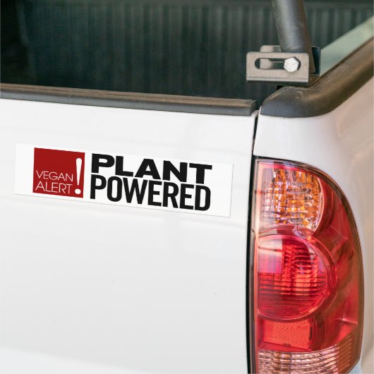 Vegan Alert. Plant Powered Bumpersticker (Op Truck)