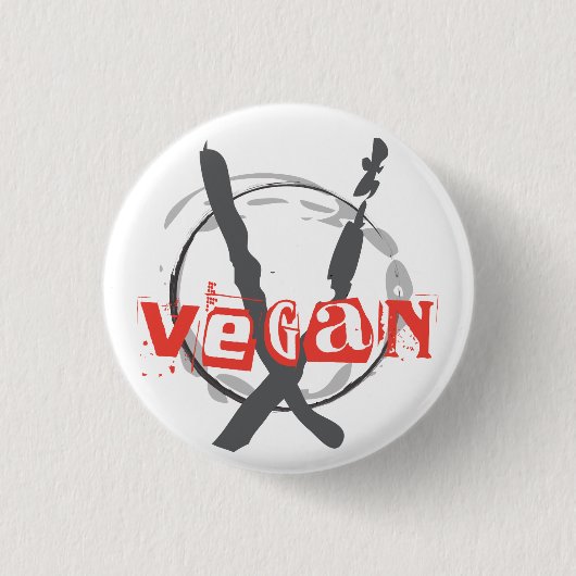 Vegan Anarchist Ronde Button 3,2 Cm (Voorkant)