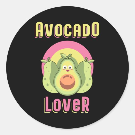 Vegan Animal Rights Avocado Veganisme Grappig gesc Ronde Sticker (Voorkant)