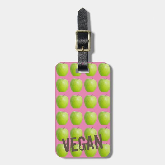 Vegan Apple Pattern for Vegetarian Fruit lover Bagagelabel (Voorkant verticaal)