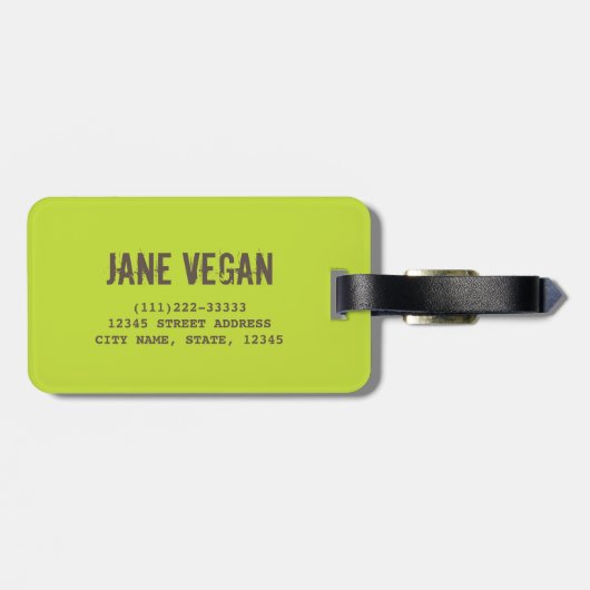 Vegan Apple Pattern for Vegetarian Fruit lover Bagagelabel (Achterkant horizontaal)