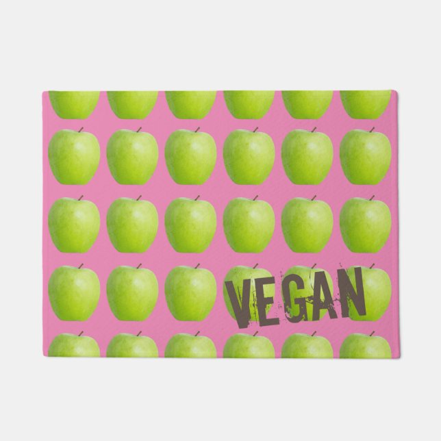 Vegan Apple Pattern for Vegetarian Fruit lover Deurmat (Voorkant)