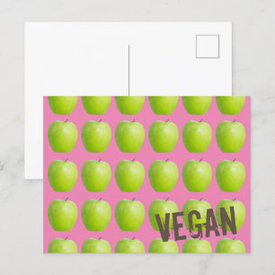 Vegan Apple Pattern for Vegetarian Fruit lover Feestdagenkaart