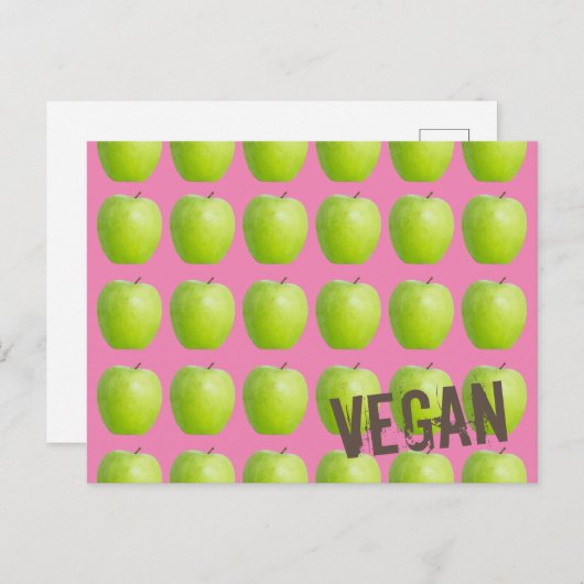 Vegan Apple Pattern for Vegetarian Fruit lover Feestdagenkaart (Voorkant / Achterkant)