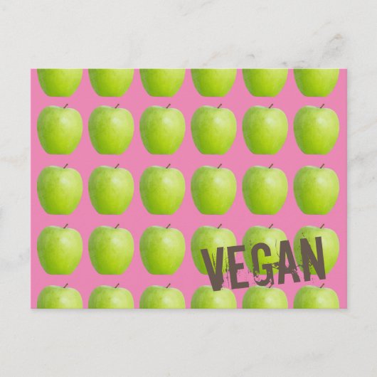 Vegan Apple Pattern for Vegetarian Fruit lover Feestdagenkaart (Voorkant)