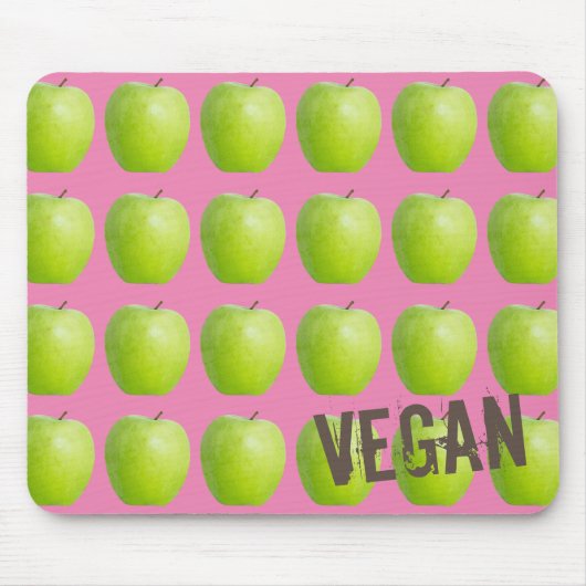 Vegan Apple Pattern for Vegetarian Fruit lover Muismat (Voorkant)
