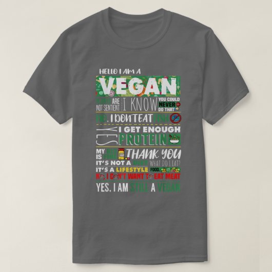 Vegan Athlete Vegetable Veggies Lover Plant Based T-shirt (Design voorkant)