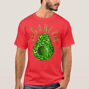 Vegan Avocado Art LEOPARD PATTERN T-shirt