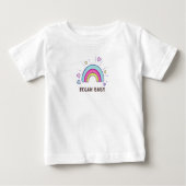 Vegan Baby T-Shirt - Regenboog en hart - 0-24 maan (Voorkant)
