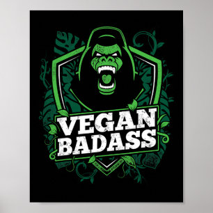 Vegan Bad Fitness Gorilla Bodybuilding Beest Poster