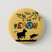 Vegan badge ronde button 5,7 cm (Voorkant)