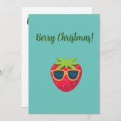 Vegan Berry Kerstmis met aardbeiGreeting Card Feestdagenkaart (Voorkant / Achterkant)