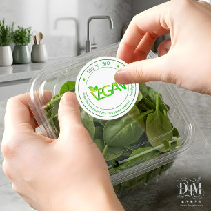 Vegan Bio Organische Eco Vriendelijke , Gezonde Pr Ronde Sticker
