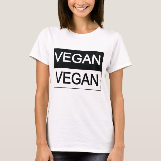 Vegan Black en White T-shirt (Voorkant)