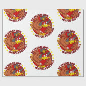vegan blij thanksgiving turkije - football cadeaupapier (Vlak)