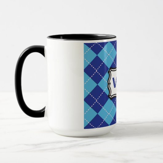 Vegan (Blue Argyle Pattern) Mok (Links)