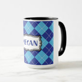 Vegan (Blue Argyle Pattern) Mok (Voorkant rechts)