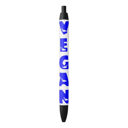 Vegan Blue Fish Logo Pen (Voorkant Verticaal)