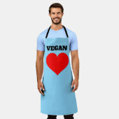 VEGAN BLUE KITCHEN APRON SCHORT (Gedragen)