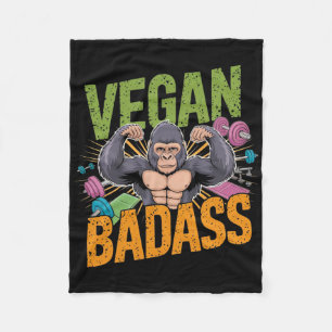 Vegan Bodybuilder Gewichtheffer Gorilla Fleece Deken