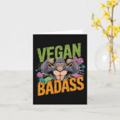 Vegan Bodybuilder Gewichtheffer Gorilla Kaart (Gele Bloem)