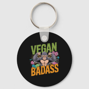 Vegan Bodybuilder Gewichtheffer Gorilla Sleutelhanger