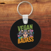 Vegan Bodybuilder Gewichtheffer Gorilla Sleutelhanger (Voorkant)