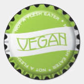 Vegan Bottlecap Ronde Sticker (Voorkant)
