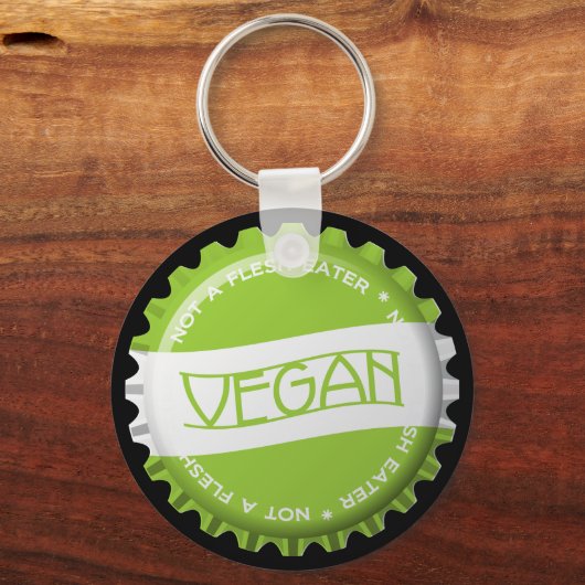 Vegan Bottlecap Sleutelhanger (Voorkant)