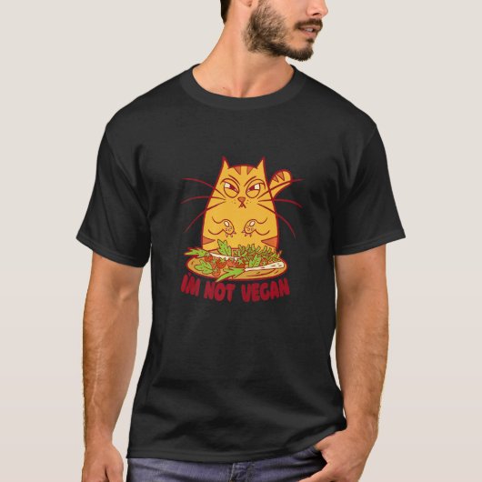 Vegan boze kat salade t-shirt (Voorkant)