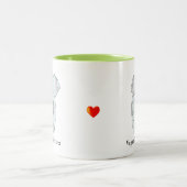 Vegan Brain Power Elephant Holding a Heart Tweekleurige Koffiemok (Center)