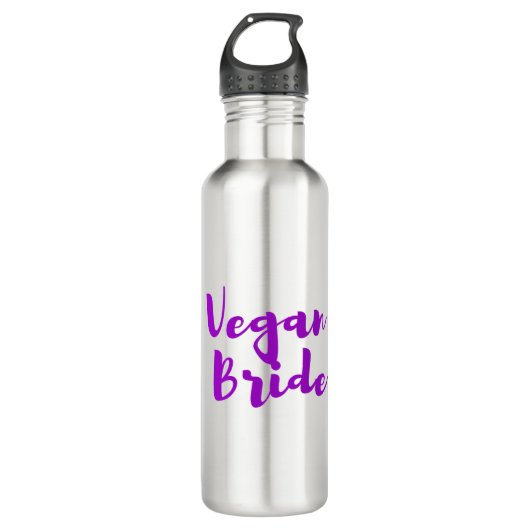 Vegan Bride Paars White Cool Unique Trendy Simple Waterfles (Voorkant)