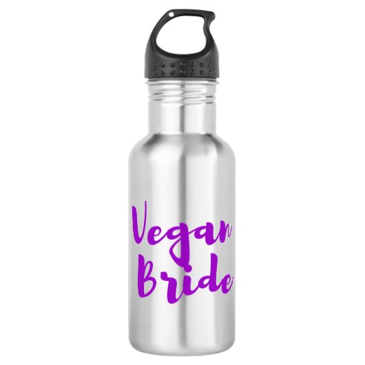 Vegan Bride Paars White Cool Unique Trendy Simple Waterfles (Voorkant)