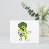 Vegan Broccoli at Music with Guitar Briefkaart (Staand voorkant)