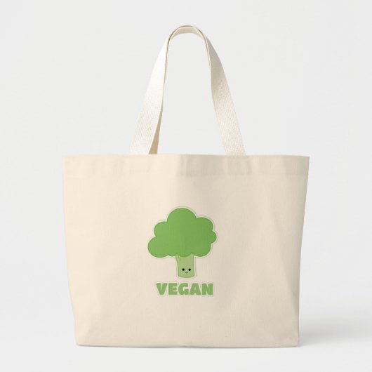 Vegan Broccoli Grote Tote Bag (Voorkant)