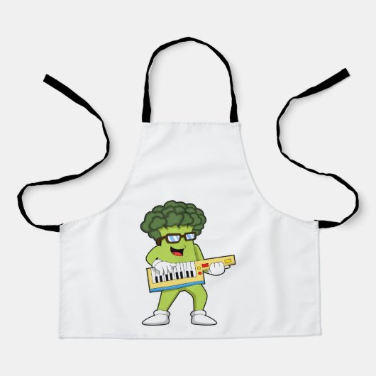 Vegan Broccoli op Muziek met Guitar Schort (Voorkant)