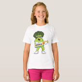 Vegan Broccoli op Muziek met Guitar T-shirt (Voorkant volledig)