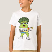Vegan Broccoli op Muziek met Guitar T-shirt (Voorkant)