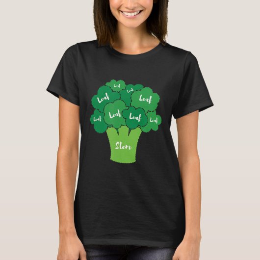 Vegan Brocolli Snijdt Slagers Diagram T-shirt (Voorkant)