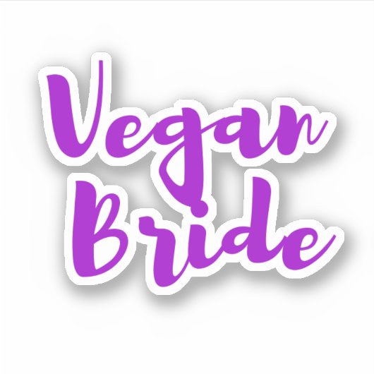 Vegan bruid bruiloften Vrijgezellenfeest Paarse wi Sticker (Voorkant)